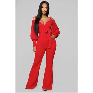 Red jumpsuit *must read description for size info*